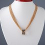 Chain Necklace with Pendant "Ring", 45 cm length, Metal Color