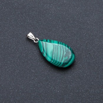 Pendant 'Drop' with malachite (pressed) 2.5×1.8 cm
