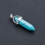 Hexagonal pendant with synthetic green turquoise 4×0.9 cm