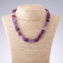 Agate Bead Necklace in Purple Tones, rectangular, diameter 12×17 mm, length 44 cm