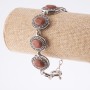 Clearance. Aventurine Bracelet 'Golden Sand' setting 'dot cross' oval stone 22×18 mm, 7 pcs, length 20–22 cm