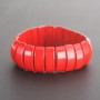 Red Coral Bracelet (Pressed) on Elastic, Link 2×0.8 cm