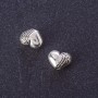 Heart-shaped bead insert, silver color, 7×10 mm, packaging 20 g ± 18 pcs