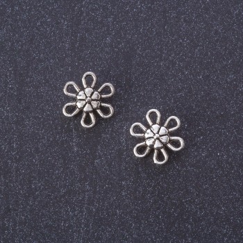 Flower Connector Pendant in Silver Color, 9mm, Packaging 20 g ± 70 pcs