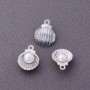 Pendant finding 'Pearl in a Shell', 12mm diameter, pack of 7