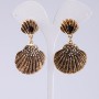 Evening Shell Earrings in antique gold color, length 5.5 cm