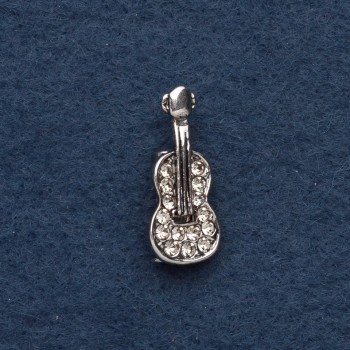 Violin Brooch 2.5×1 cm gray metal