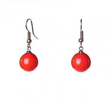 (33/13mm) Earrings with hook closure Orange Majorca