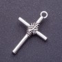 Cross pendant findings, length 40mm, d1-3, 5 mm, silver color finish. 6 pcs