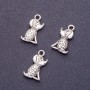 Dog-shaped pendant findings, length 18mm, hole diameter 1mm, silver color, packaging 20 g ± 19 pcs