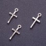 Crucifix pendant findings, length 18 mm, d1-1, 5 mm, silver color finish, 20 g +/- 35 pcs
