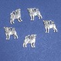 Pug dog pendant hardware, length 16mm, diameter 1-1.5mm, silver finish, 20 g +/- 13 pcs