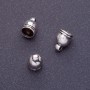 End Cap hardware, size 11×7.5 mm, d2 5 mm, d3 1.5 mm, silver color finish, 20 g ± 25 pcs