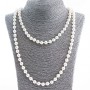 Long Pearl Bead Necklace (artificial plastic), 8 mm diameter, 150 cm +
