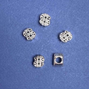 Findings Pandora bead insert 'Dollar' 10x12mm, hole diameter 5mm, faceted, 20g +/- 6 pcs