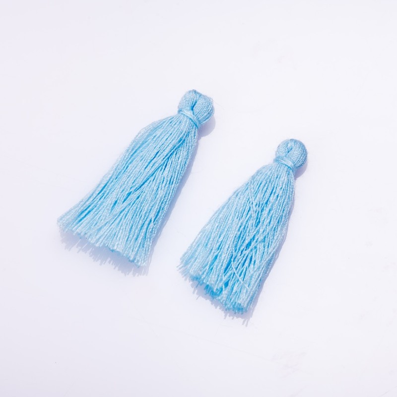 Craft Blank: Mini Blue Cotton Brush, 3 cm long, 4 mm diameter, pair