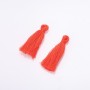 Craft supply: Miniature orange cotton brush, 3 cm long, 4 mm diameter, pair