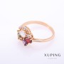 Xuping ring in gold-tone color with multicolored stones, 4 mm, sizes 16, 17, 18, 19