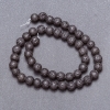 Lava natural stone beads on thread, 8 mm diameter, 40 cm length