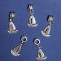 Bail with Pendant 'Pandora Ship', 3 cm length, Pack of 5