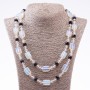 Clearance: Long Moonstone (Synthetic) Necklace with Czech Crystal, bead sizes 13×18 mm, 8 mm, 10 mm, length 120 cm