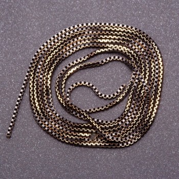 Chain findings 'Square' by the meter, color 'Black Gold', diameter 1.6 mm, price per meter