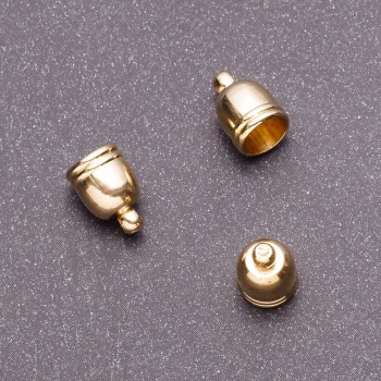 Gold-tone end cap for findings 12mm