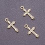 Cross Pendant Findings, Bronze-tone Metal, 12×20 mm, Pack 20 g +/- 36 pcs