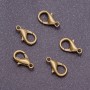 Carabiner Clasp, 7.5 mm diameter, 14 mm length, bronze color (pack of 10)