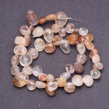 Beads of natural stone Quartz Rutilated - Assorted Faceted 'Butterfly', diameter 6–12 mm, 40 cm strand