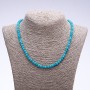 Aquamarine lab-created faceted rondelle necklace, 6x4 mm, 50 cm length
