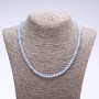Aquamarine Stone Necklace (synthetic) Faceted Rondelle, 6x4 mm, 50 cm long