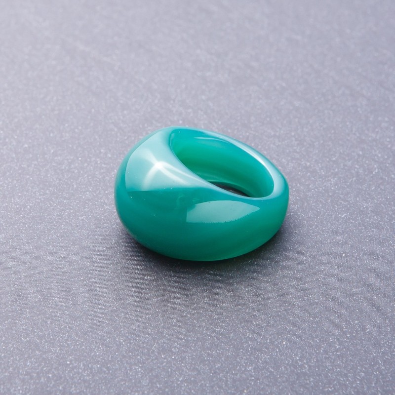 Green agate natural stone ring, sizes 20, 21 mm