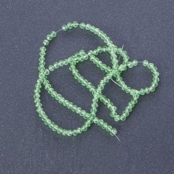Czech Crystal Beads Transparent Light Green, 37 cm Length, 3-4 mm Diameter