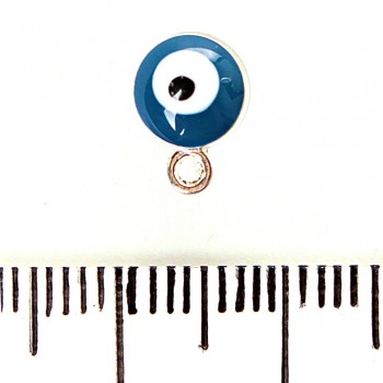 Findings Hamsa Pendant, dark blue with silver metal, 6mm, Pack of 12