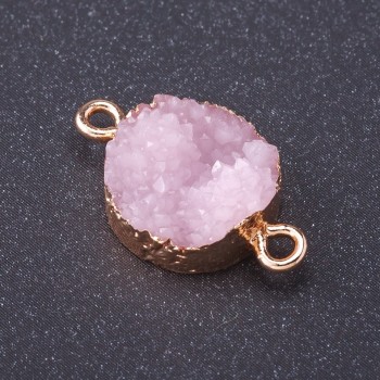 Connector "Pink Snow" gold L1mm, diameter 14mm plastic