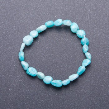 Natural Amazonite Bracelet, faceted, 7 mm diameter (+/-), 18 cm circumference on elastic