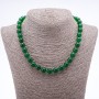 Natural Chrysoprase Necklace with smooth beads, length 45 cm, diameter 10 mm
