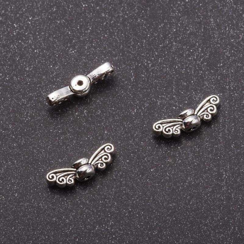 Findings insert 'Butterfly Wings' 4.5×14 mm, hole diameter approx. 1 mm, ±26 pcs