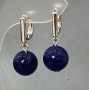 Lapis Lazuli Earrings (Synthetic), 12 mm diameter