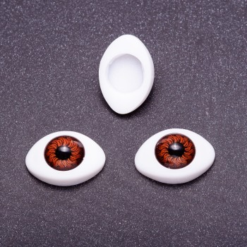 Fittings 'Living Eyes' brown pair with brown pupil, 8mm diameter, 11×14mm, pack of 50 pairs