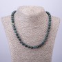 Moss Agate Beads Necklace, smooth beads, 8mm diameter, 50cm length