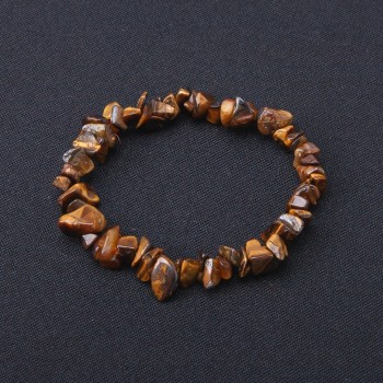 Tiger's Eye Chip Bracelet 4-9×2-5 mm, 18 cm Stretch