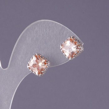 Rhombi Yellow Crystal Earrings, 10 mm diameter