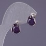 Earrings with lavender crystals, Oval 12x10mm