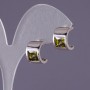 Earrings with Green Crystals 13x9mm