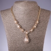 Necklace with champagne-colored crystals, length 42-50 cm