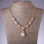 Necklace with champagne-colored crystals, length 42-50 cm
