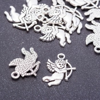 Cupid pendant finding, diameter 16 mm, L2 mm, hole diameter 3 mm, packaging 20 g +/- 10 pcs