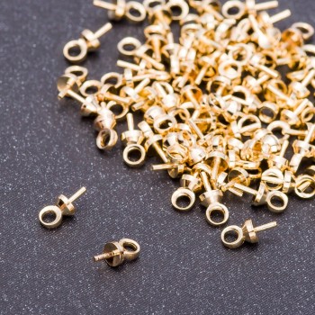Headpins diameter 7 mm, length 6.5 mm, with drilled holes packaging ±85 pcs